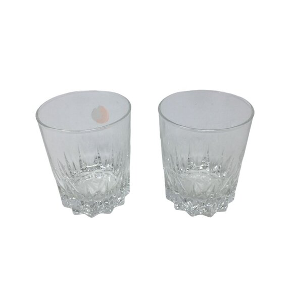 Vintage Set of 2 Clear Glass Cocktail Glasses- 3 inches tall - Picture 4 of 6